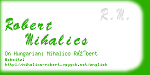 robert mihalics business card